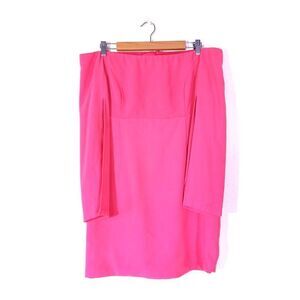 BARDOT Ava Off Shoulder Slit Sleeve Midi Dress Tulip Pink Medium Barbie Cocktail